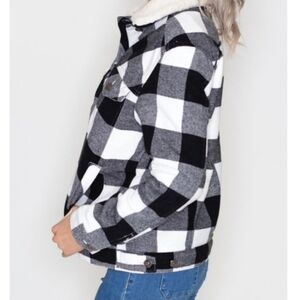 ☃️Sale BLUE ❤Love Tree sherpa fleece lined plaid jacket